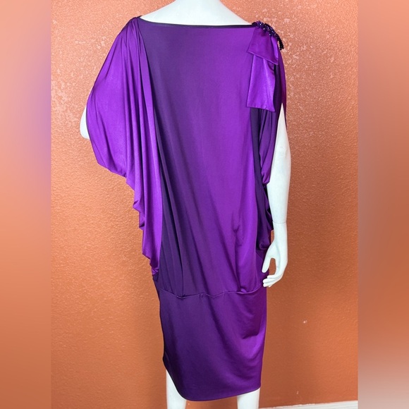 BOUNCE VINTAGE Elegant Purple Draped Dress Size 48. E45 - Picture 14 of 16